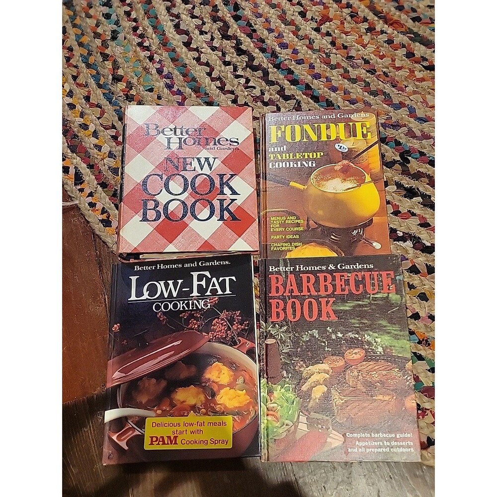 Vintage Better Homes & Gardens Cookbook Lot New Cookbook Fondue Barbecue Low-Fat
